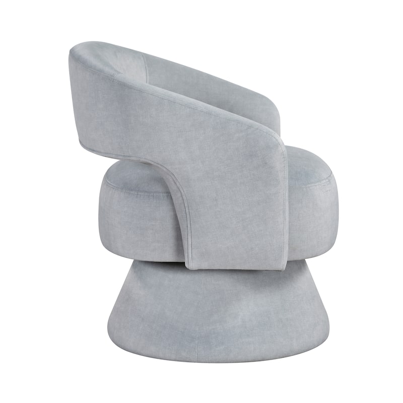 Arden 27" Velvet Swivel Chair - 360-Degree Metal Swivel Base