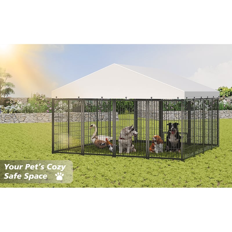 Anmytek Large Dog Kennel Outdoor Pet Pens Dogs Run Enclosure