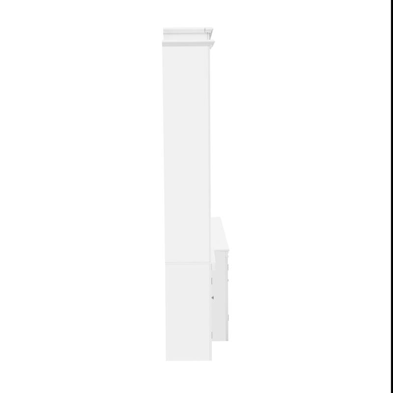 Modern Entertainment Center with 4 Adjustable Shelves & Doors, All-in-One TV Stand with Bookcase for TVs Up to 65"