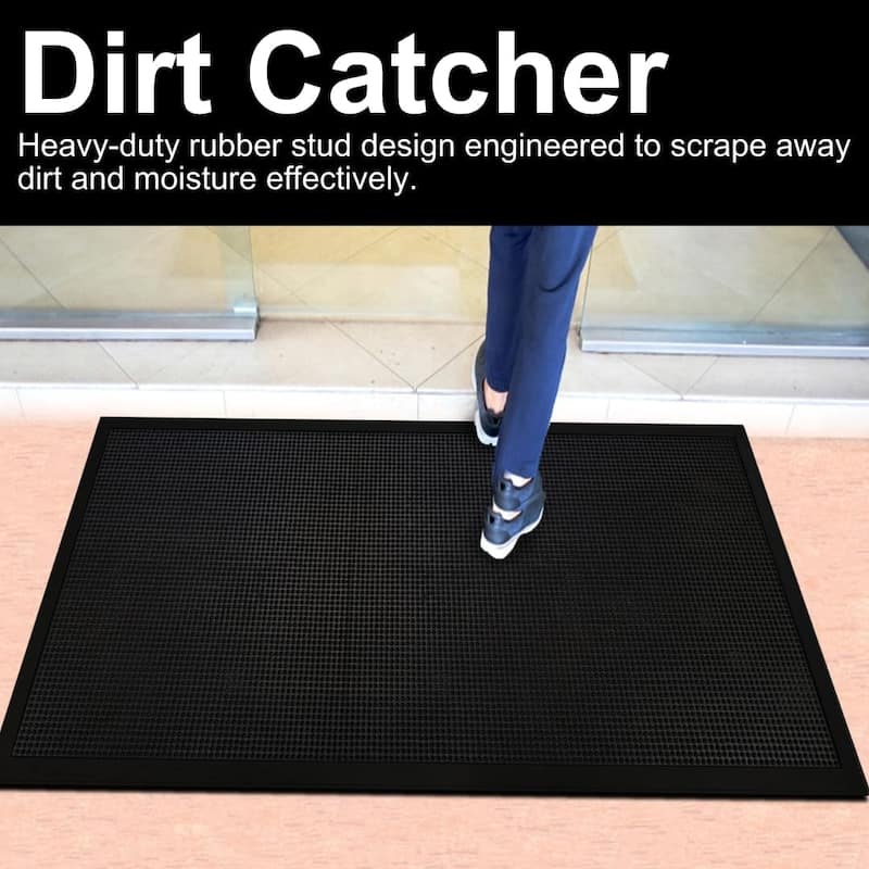 A1HC New Natural Rubber Premium Scrapper Door Mats-Keeps Mud and Dirt Away