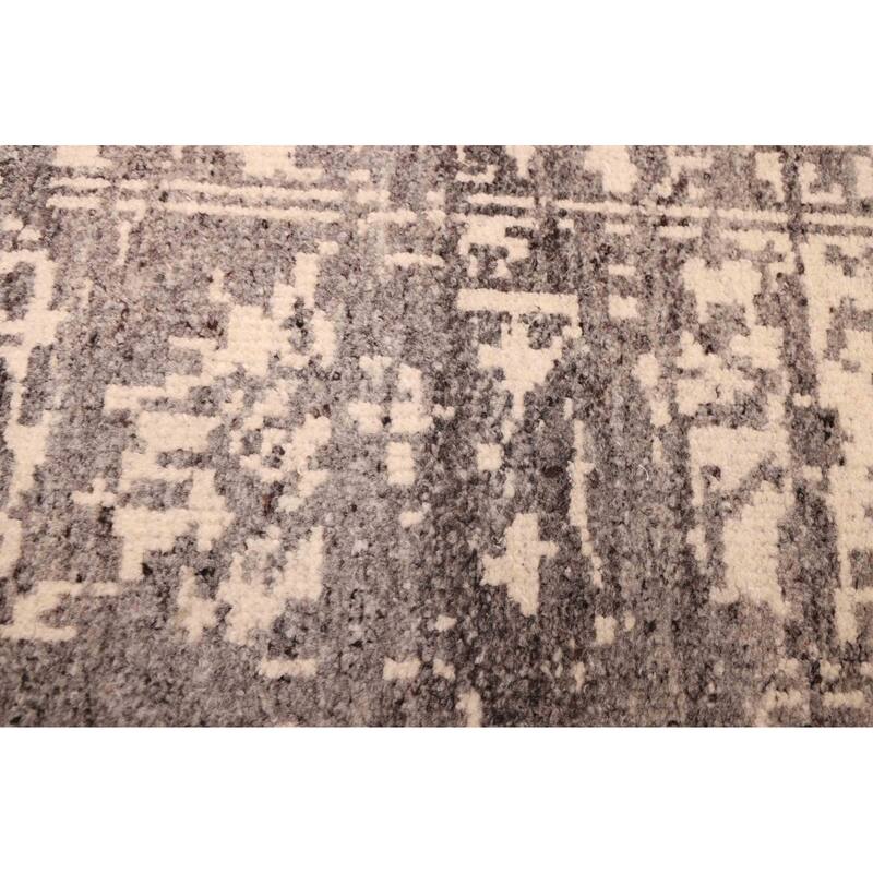 ECARPETGALLERY Hand-knotted Elysian Dark Grey Wool Rug - 7'11 x 9'11