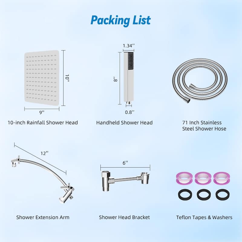 Dual Showerhead Combo, Metal Rain Shower Head, 4-Spray Handheld Spray