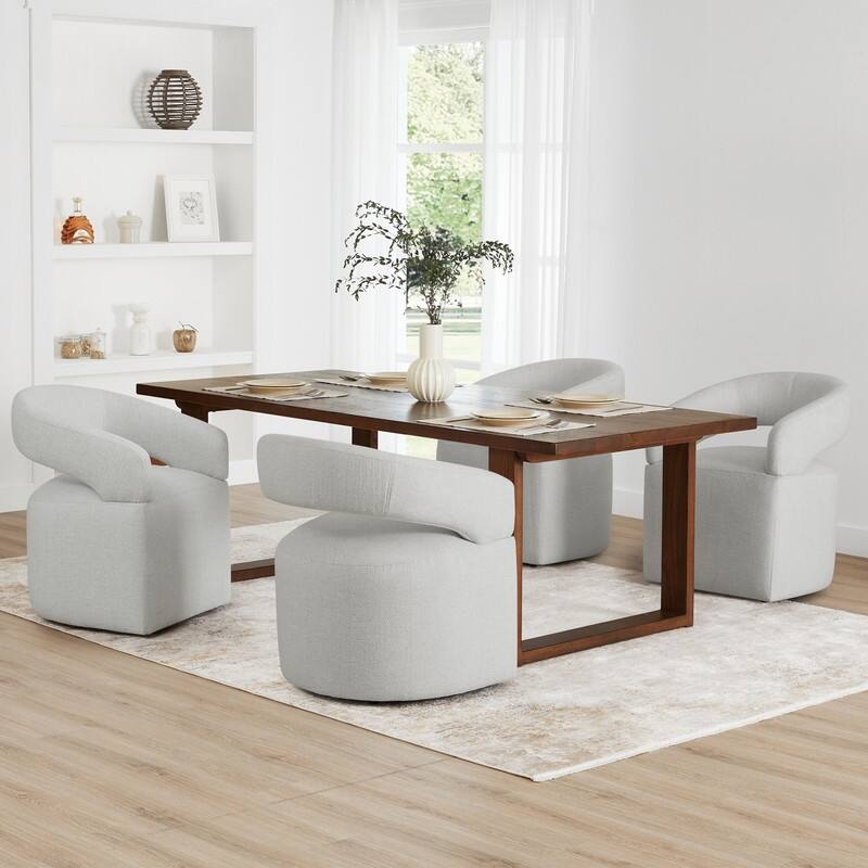 Spruce & Spring Parker Modern Mobile Dining Chair with Casters & Open Back