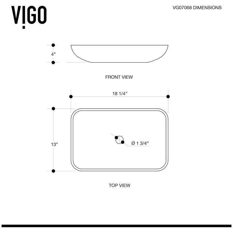 Vigo 18-1/4" Glass Bathroom Vessel Sink with Duris Single Hole