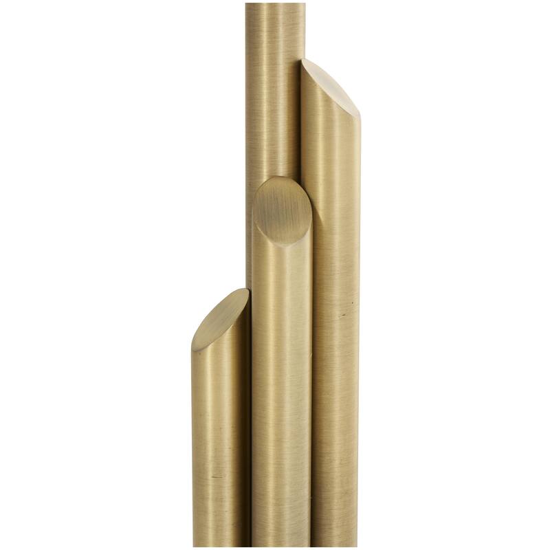 Gold Metal Tiered Pillar Abstract Room Accent Lamp with Glass Base