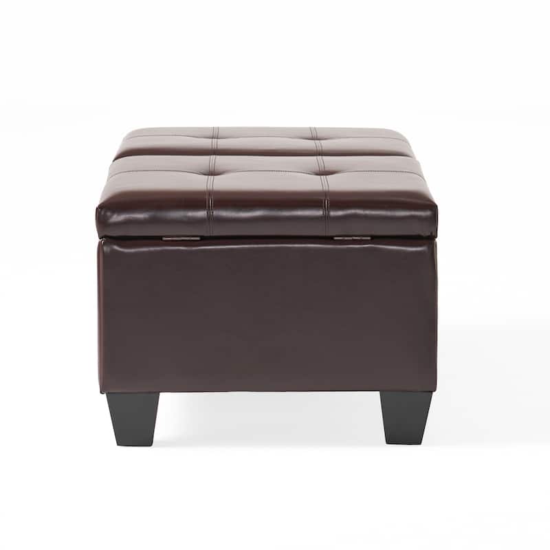 Alfred Brown Bonded Leather Storage Ottoman by Christopher Knight Home