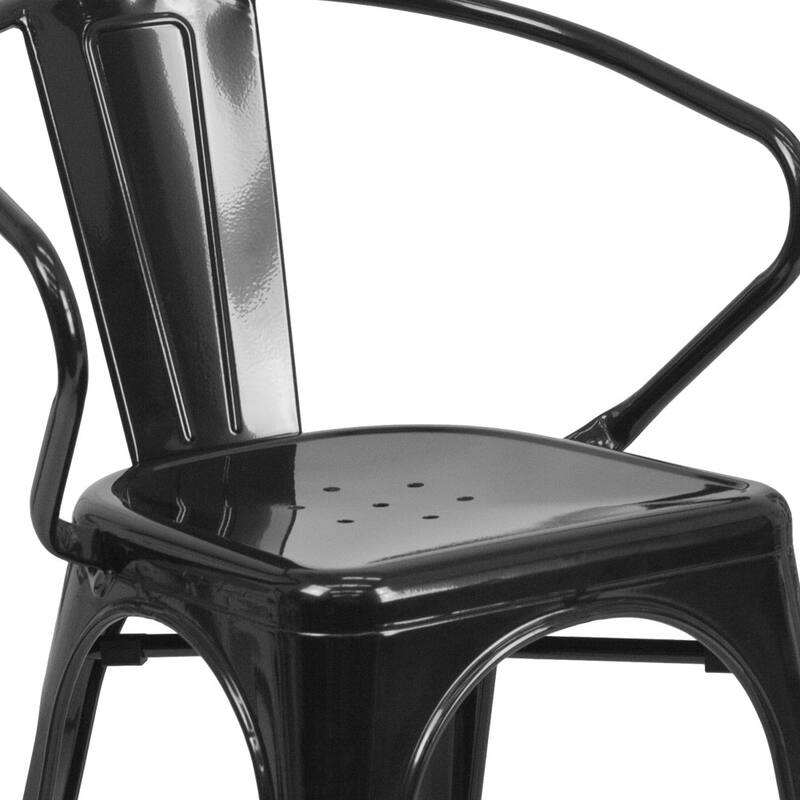 Metal Indoor-Outdoor Chair with Arms