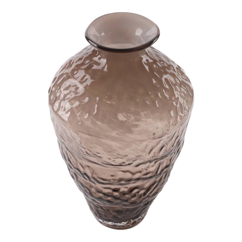Glass Decorative Vase Contemporary Textured Flower for Home Decor