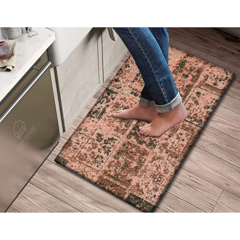 Handwoven Anti Fatigue Cushioned Standing Cotton Doormat/Bathroom/ Kitchen Mat 18"x30" - MULTI