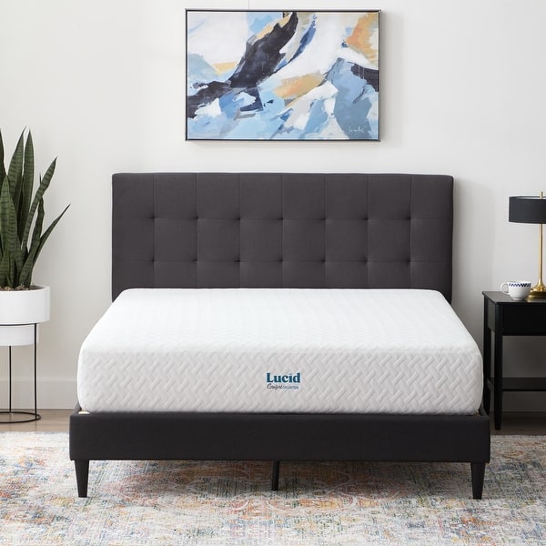 slide 2 of 9, LUCID Comfort Collection Firm 10-inch Gel Memory Foam Mattress