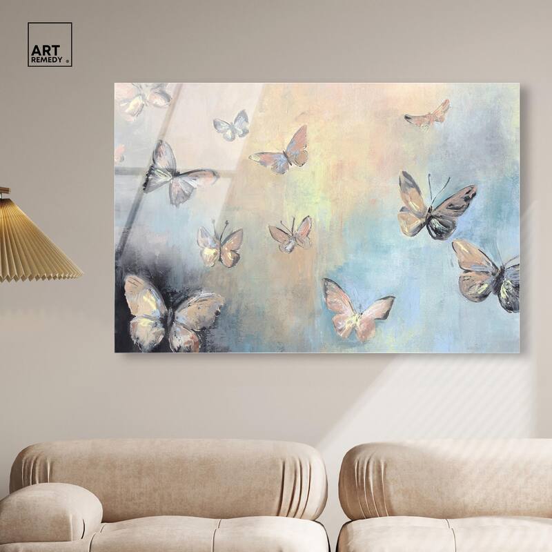 Textured Butterflies I Acrylic by Art Remedy, Ready to Hang