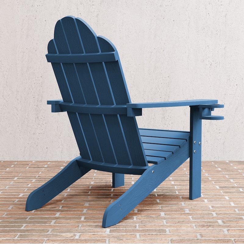 LUE BONA Patio HDPS Adirondack Chair Plastic Weather Resistant Outdoor Chairs Set of 4 - 30 in.W x 35 in.D x 36.5 in.H