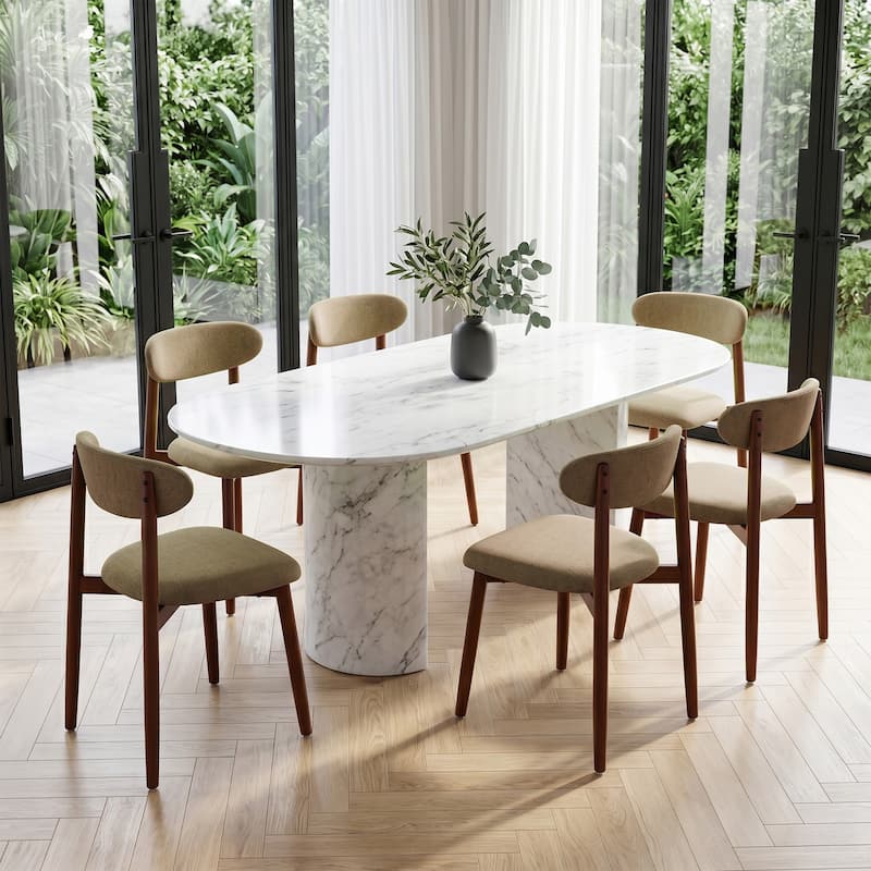 Modern Upholstered Linen Kitchen Dining Chair