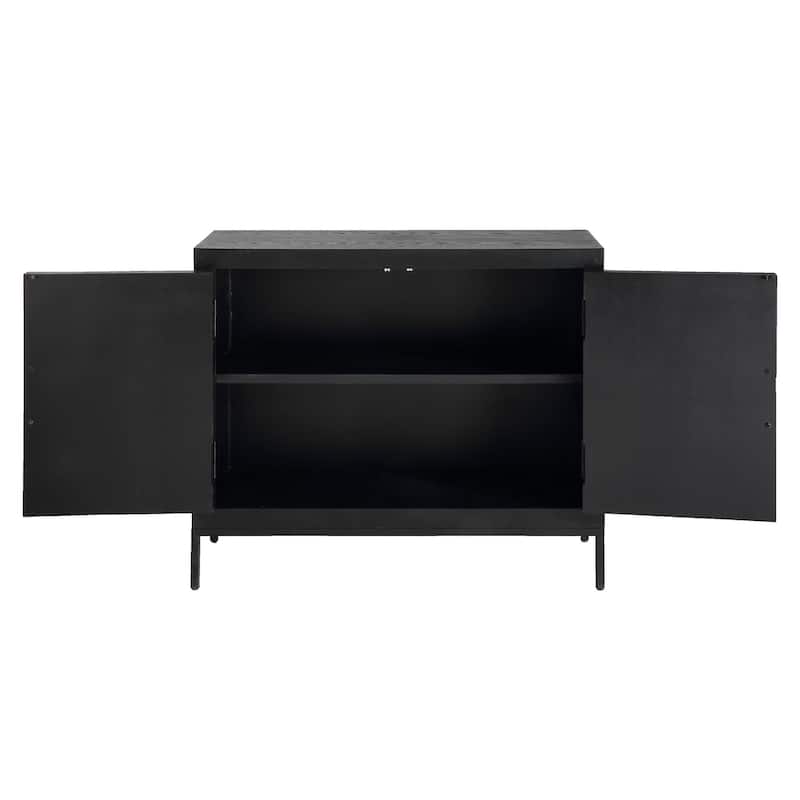 Fixed Shelf 2-Door Cabinet - 40" - Black