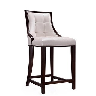 Wood and Faux Leather Upholstered Bar Stool