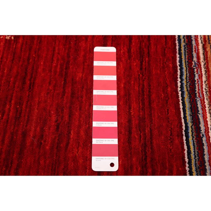 ECARPETGALLERY Hand Loomed Kashkuli Gabbeh Red Wool Rug - 6'5 x 9'9