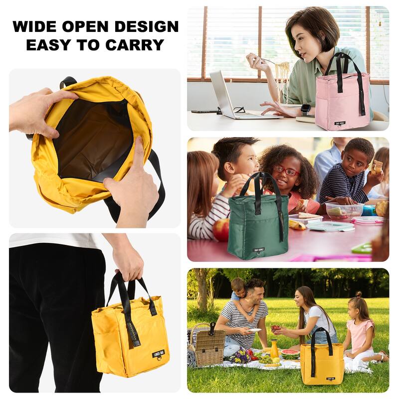 Insulated Lunch Bag Reusable Thermal Lunch Box Leakproof Cooler Bag