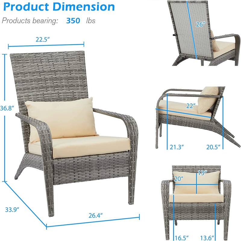 AECOJOY Patio Chairs High Back Wicker Outdoor Dining Chair