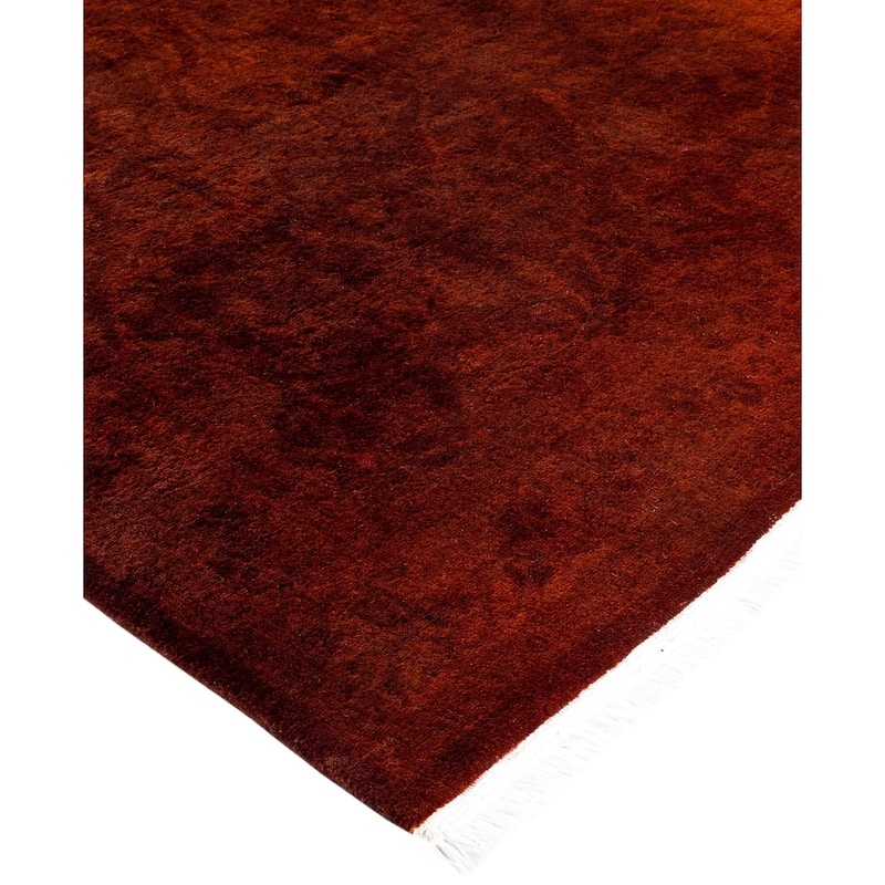 Overdyed One-of-a-Kind Hand-Knotted Area Rug - Orange - 3' 2" x 5' 1"