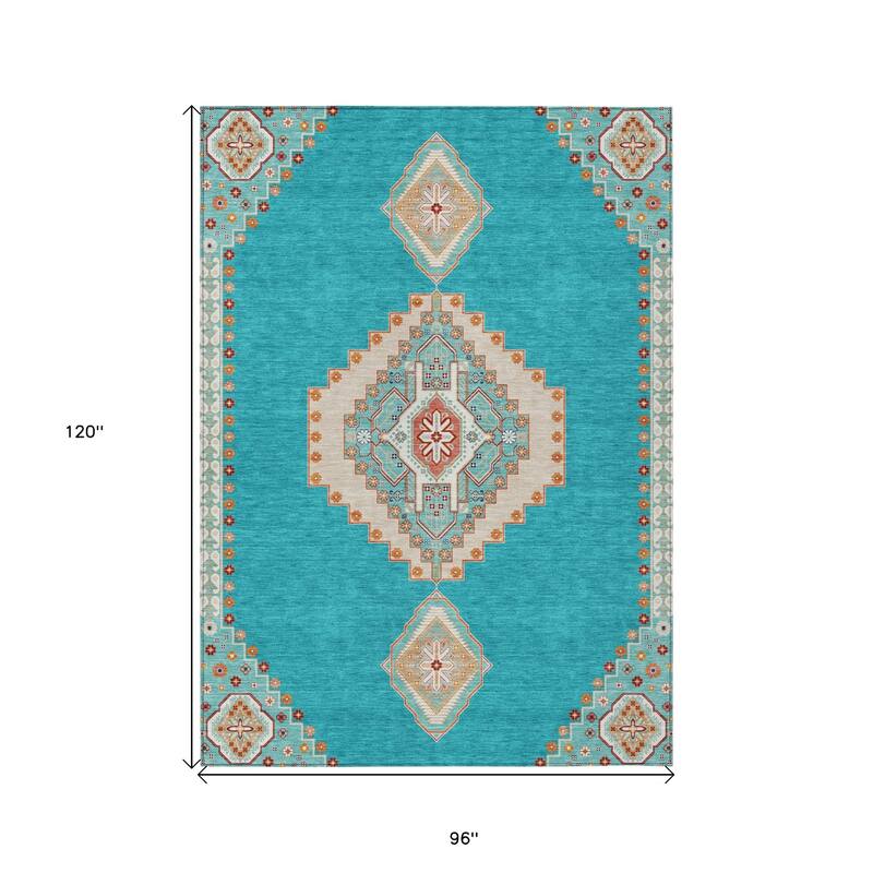 HomeRoots Oriental Traditional Rectangle Outdoor Rug