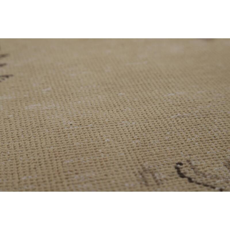 Geometric Beige Tabriz Persian Vintage Rug Handmade Wool Carpet - 8'11" x 11'5"