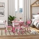 preview thumbnail 8 of 8, Kids Table and Chair Set, Height Adjustable 5 Piece Toddler Table and Chair Set with Storage Box - Pink