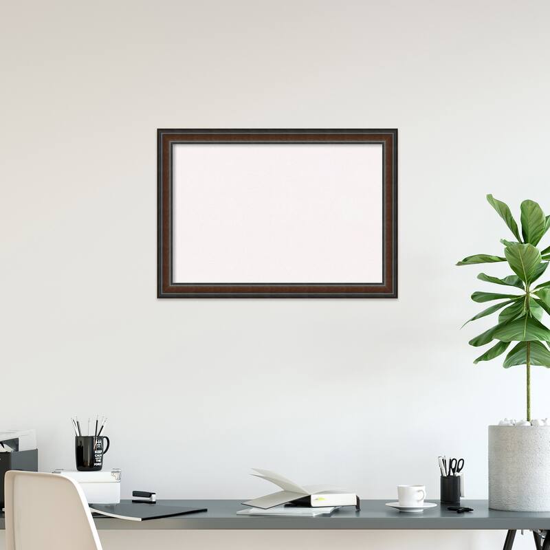Cyprus Walnut Wood Framed White Bulletin Board, Organization Board, Pin Board