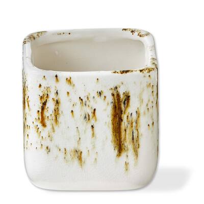 Large White Multi Ceramic Square Planter - 5.75" H x 6.5" L x 6.5" W - Perfect for Summer Gardening & Home Decor