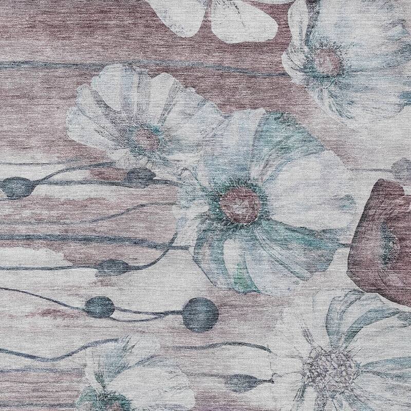 HomeRoots Floral Transitional Rectangle Outdoor Rug
