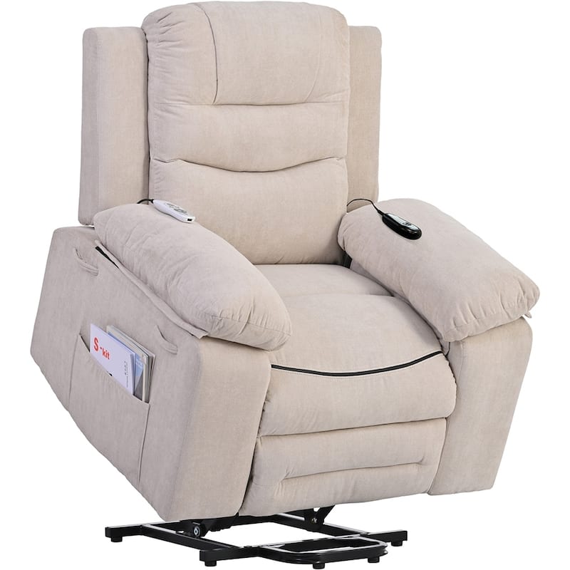 Power Lift Recliner Chair with Heat Massage and Storage Pocket