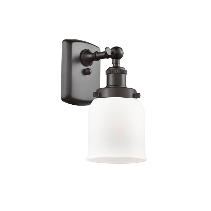 Innovations Lighting Small Bell 5" Wide Bathroom Sconce - Oil Rubbed Bronze / Matte White