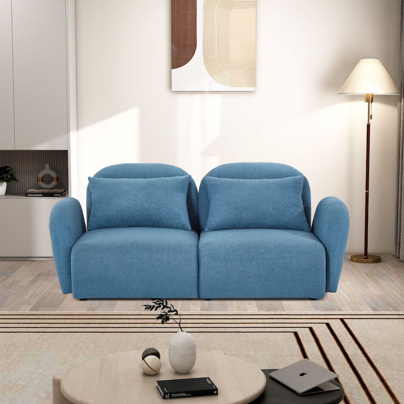 Teddy Upholstered Sofa Loveseat With Pillows