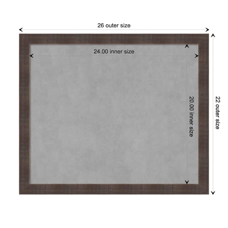 Amanti Art Whiskey Brown Rustic Framed Magnetic Board - Board Size 24x20