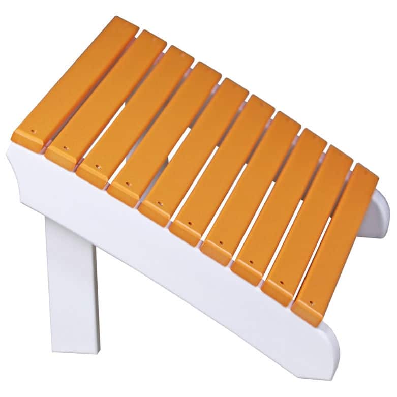Poly Lumber Adirondack Footrest - Tangerine & White