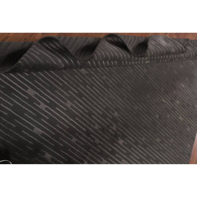 Striped Nepalese Living Room Area Rug Hand-Knotted Wool Carpet - 6'1" x 8'11"