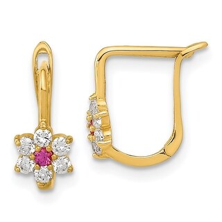 14k Madi K Polished Red & Green CZ Flower Hoops 14k Madi K Polished Red & Green CZ Flower Hoops