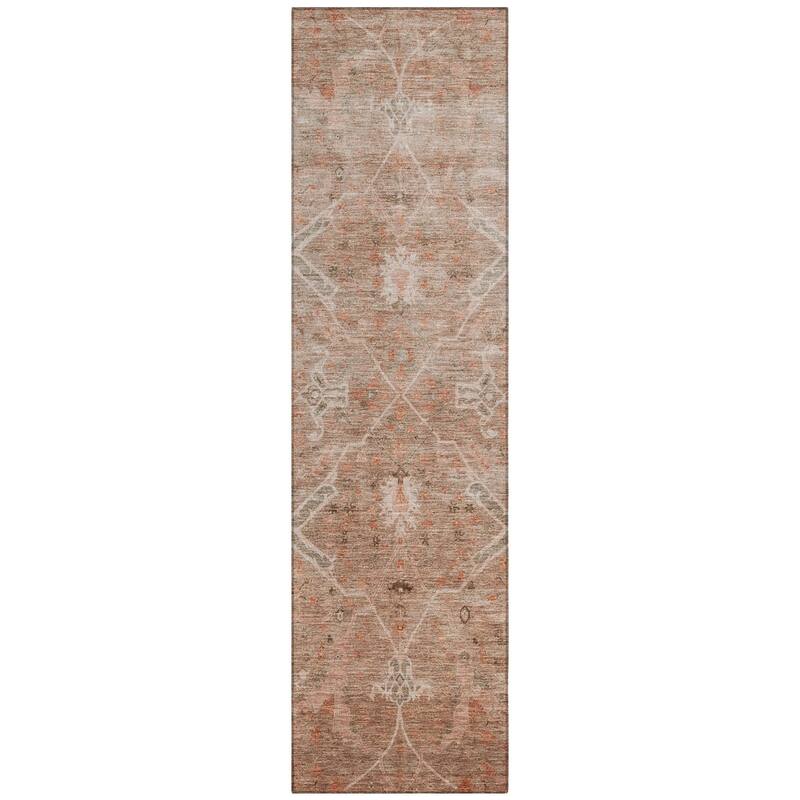Machine Washable Indoor/ Outdoor Vintage Traditional Chantille Rug