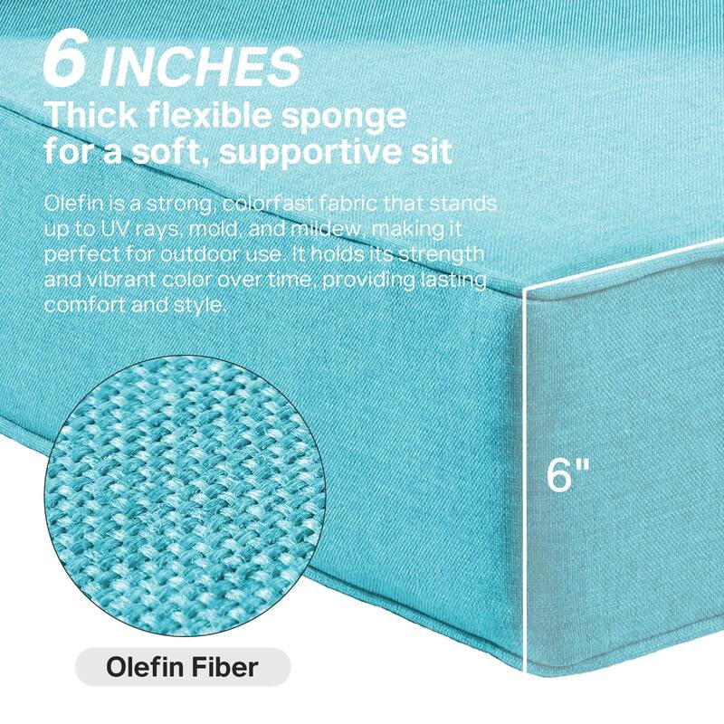 22" W x 24" D x 6" T Outdoor Lounge Chair Replacement Cushion Set Water and Fade Resistant