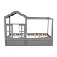 preview thumbnail 5 of 7, Twin Wood House Bed with Roof, Window, Drawer, and Solid Wooden Support