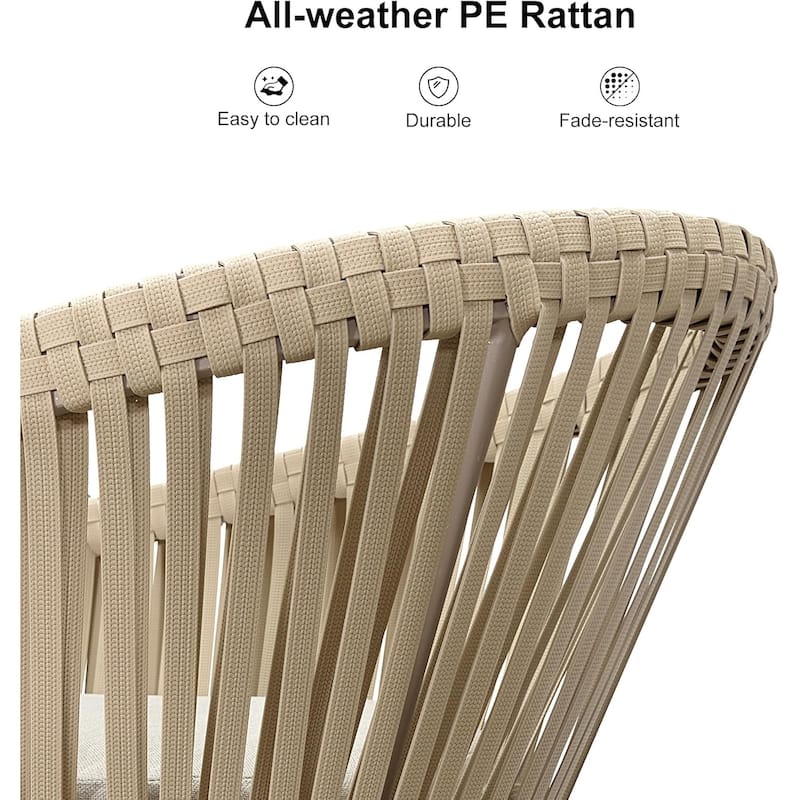PURPLE LEAF Outdoor Dining Set with Patio Aluminium Dining Table and Wicker Rattan Chairs
