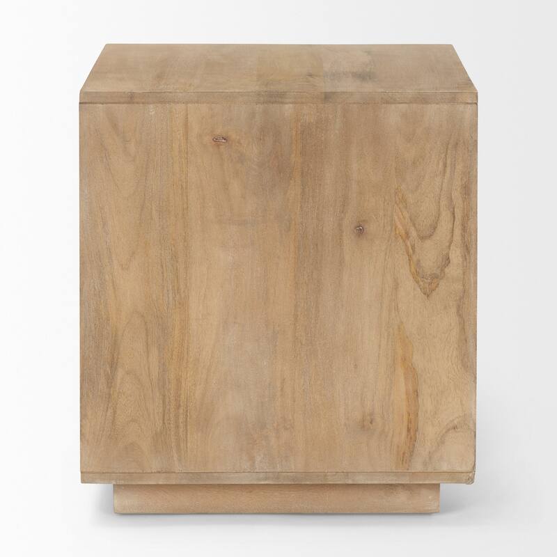 Grier Light Brown Wood w/ Cane Accent Table