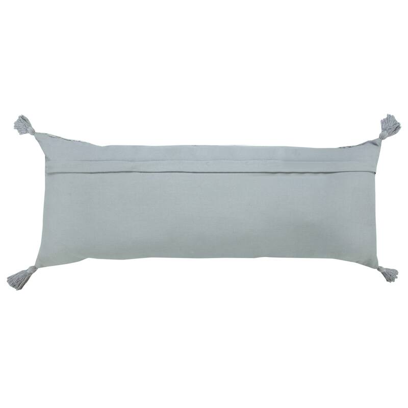 Sevita Silver Gray Traditional Textured Medallion Throw Pillow