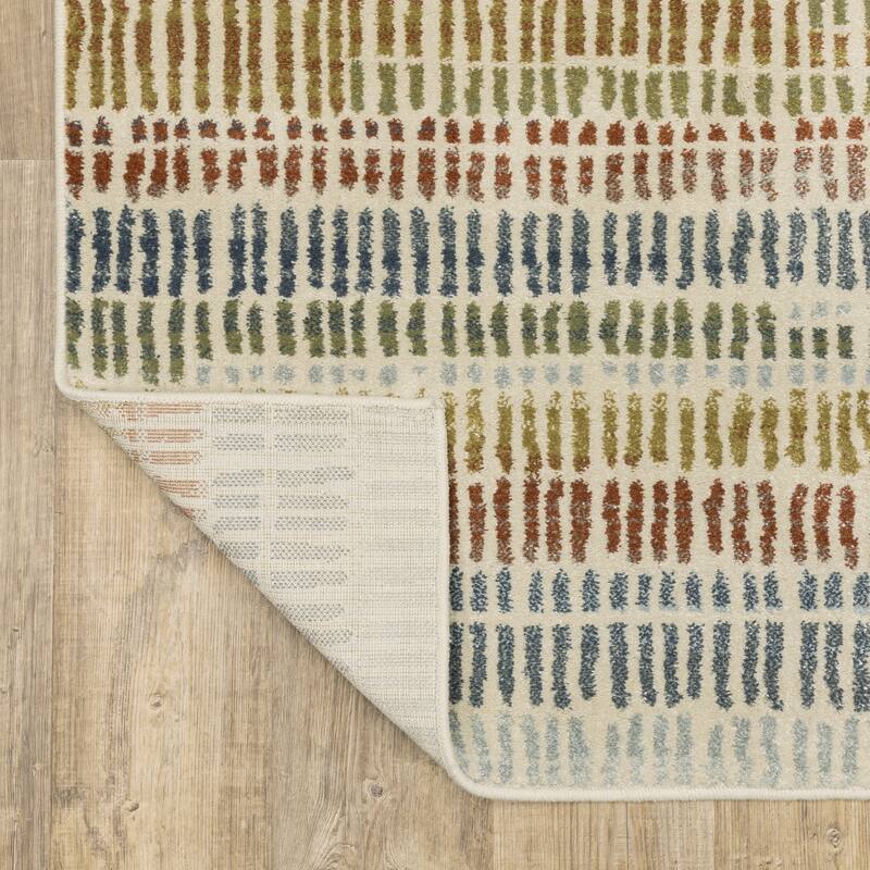 Style Haven Bassel Distressed Striped Ivory/ Multi Indoor Area Rug