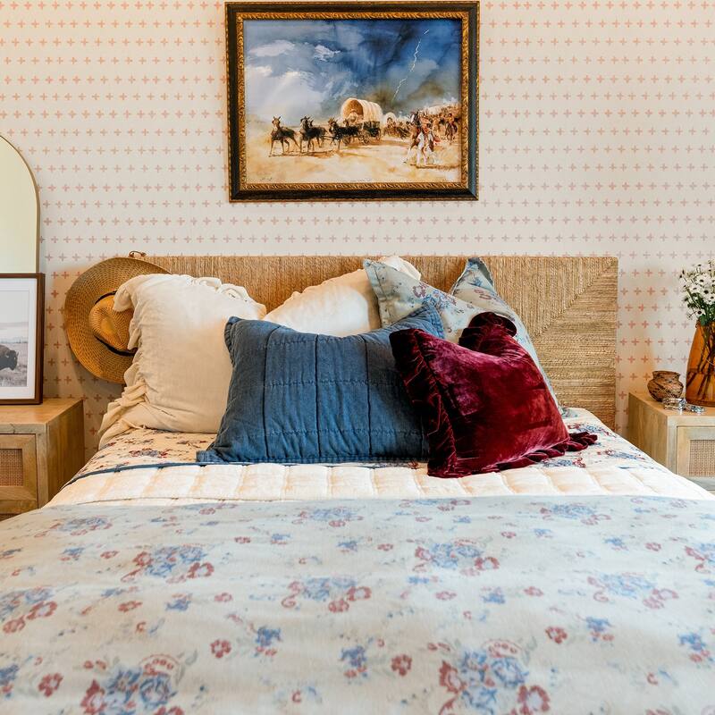 Tasha Polizzi for Paseo Road Rosabel Floral Western Design Washed Denim 3 Piece Comforter Set