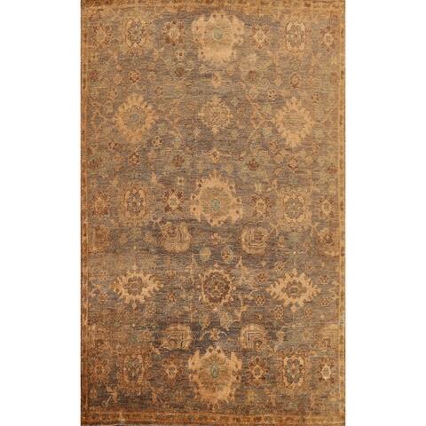 Floral Abstract Oriental Area Rug Hand-knotted Living Room Carpet - 8'5" x 10'10"