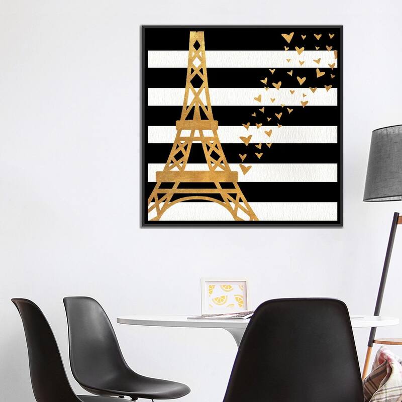 iCanvas "Eiffel Tower Love" by SD Graphics Studio Framed