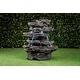 preview thumbnail 1 of 3, Multi-Level Stone Fountain With 9 LED Lights