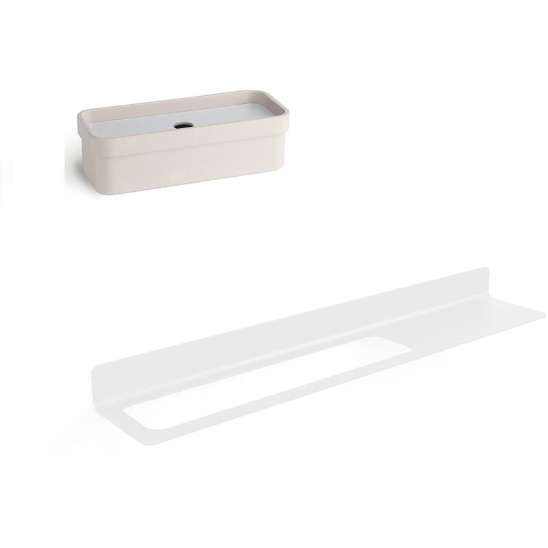 WS Bath Collections Seta 14-11/16" Wall Mounted Towel Bar - White / White