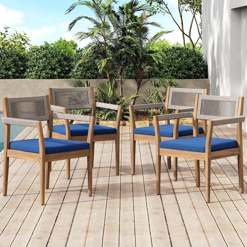 Acacia Wood Outdoor Dining Set 2-Piece Teak Look All-Weather Patio Furniture