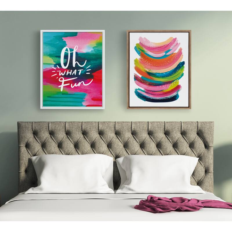 Kate and Laurel Sylvie Bright Abstract Framed Canvas By Jessi Raulet